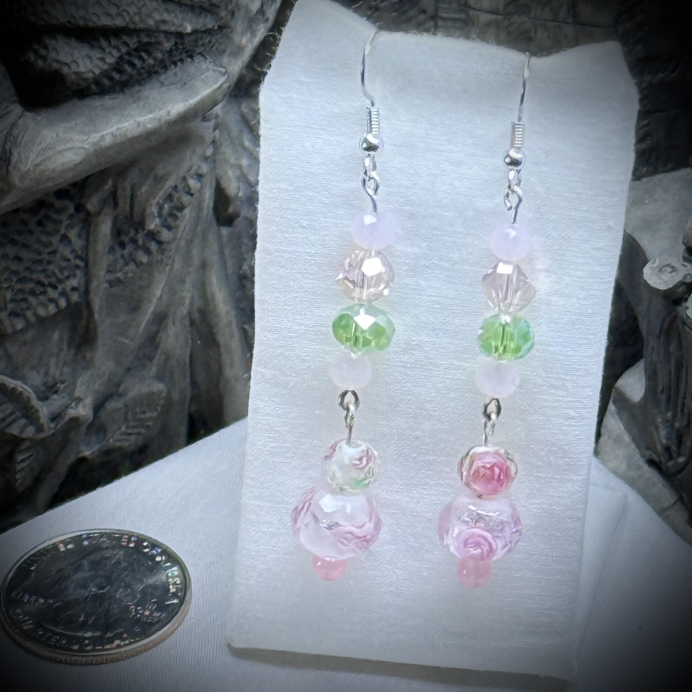 Earrings - Beaded - Enchanted Rose