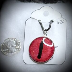 Pendant - 30mm - Crimson Sparkle