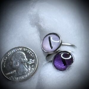 Adjustable Ring - Double Eye - Purple Orchid