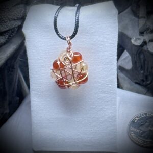 Genuine Gemstones - Pendant - Elven Star - Carnelian and Citrine