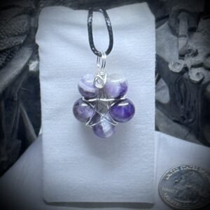 Genuine Gemstones - Pendant - Pentacle - LG Chevron Amethyst