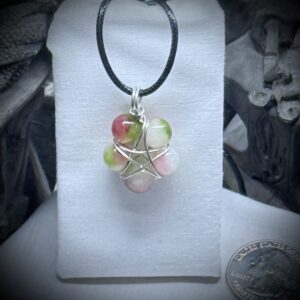 Genuine Gemstones - Pendant - Pentacle - Watermelon Tourmaline