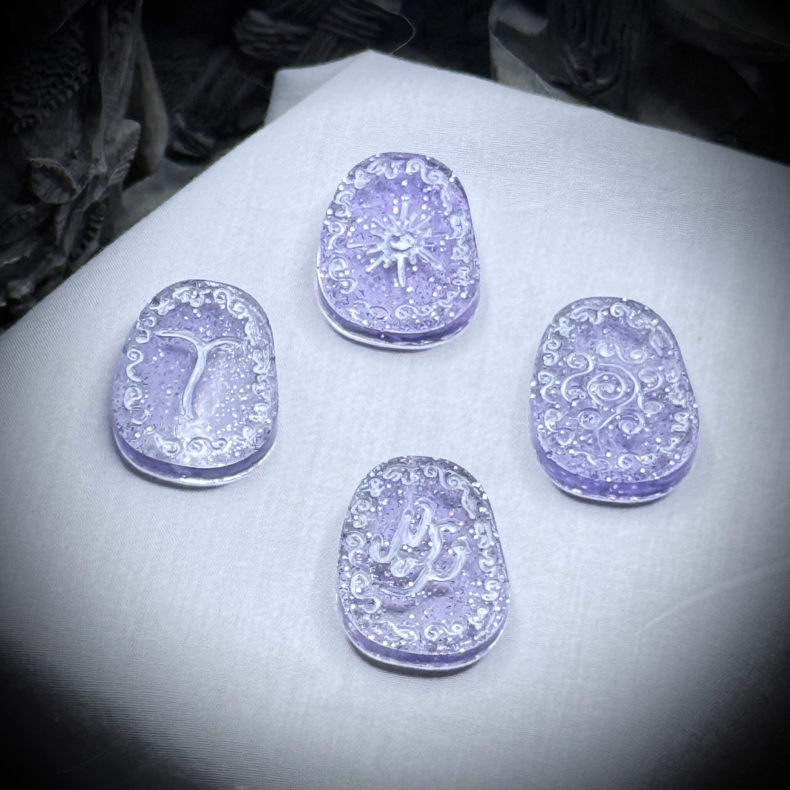 Resin - Witches runes- Purple
