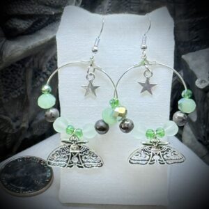 Earrings - Luna Moth Hoops - Celestial Garden