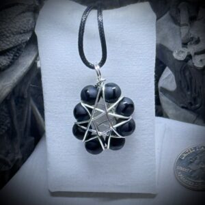Genuine Gemstones - Pendant - Elven Star - LG Blk Onyx