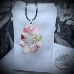 Genuine Gemstones - Pendant - Elven Star - LG Watermelon Tourmaline