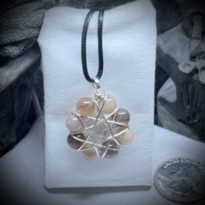 Genuine Gemstones - Pendant - Elven Star - LG Peach Moonstone