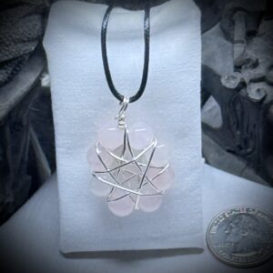 Genuine Gemstones - Pendant - Elven Star - Lg Rose Quartz