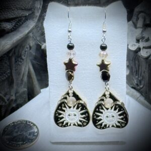 Earrings - Planchette - Golden Black Hole Sun