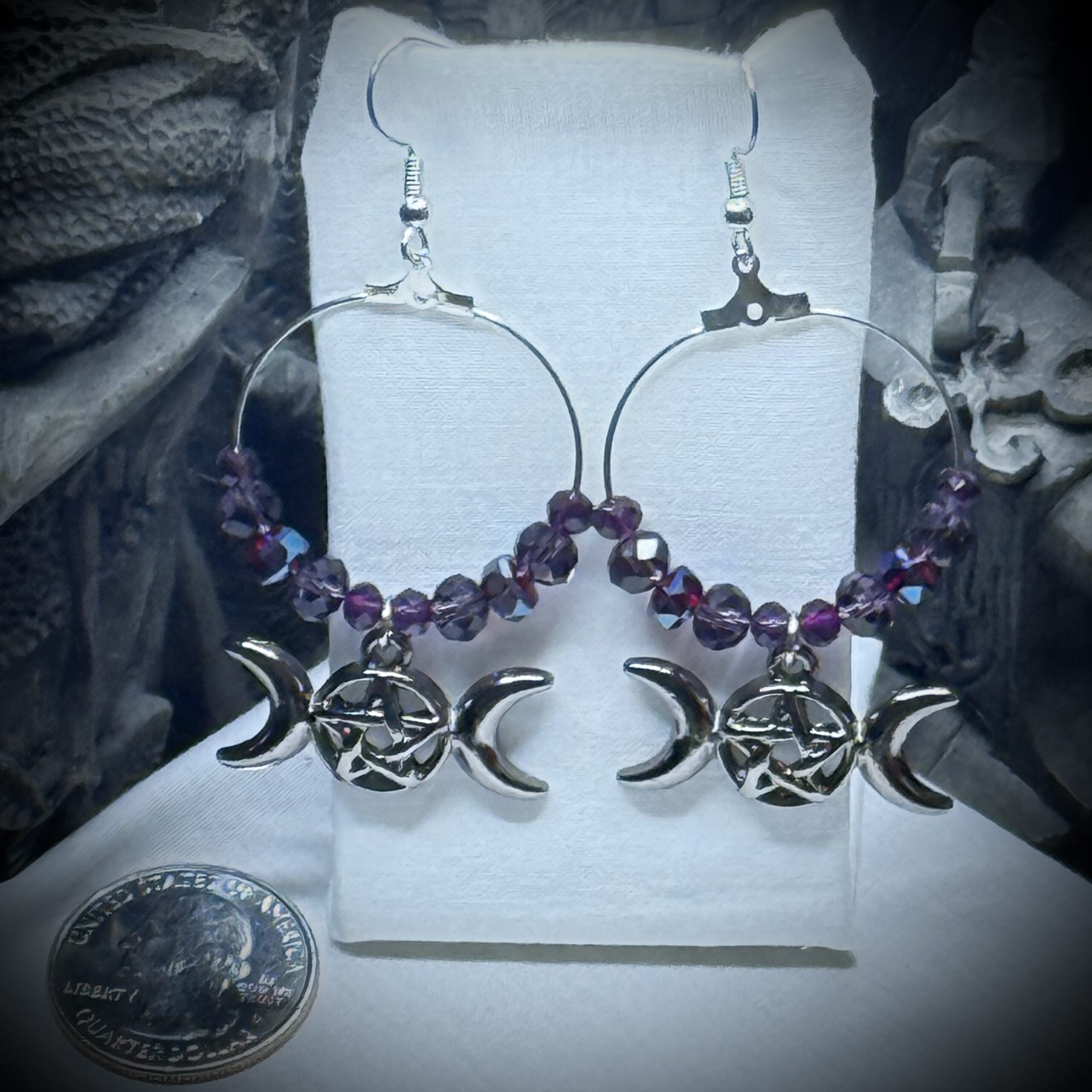 Earrings - Dark Goddess - Purple Reign