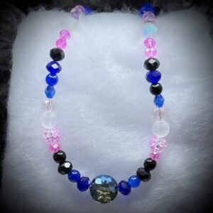 Necklace - Gender Fluid - Shimmering Blue Center