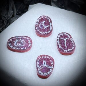 Resin - Witches runes - Red Glitter