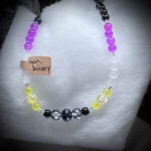 Necklace - Non Binary - Black & Crackle